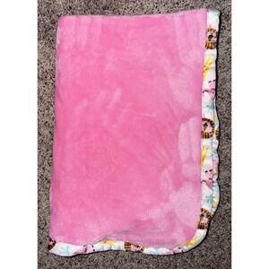 Le Bebe Favorite Pink Elephant Lion Lovey Security Blanket 30in x 40in